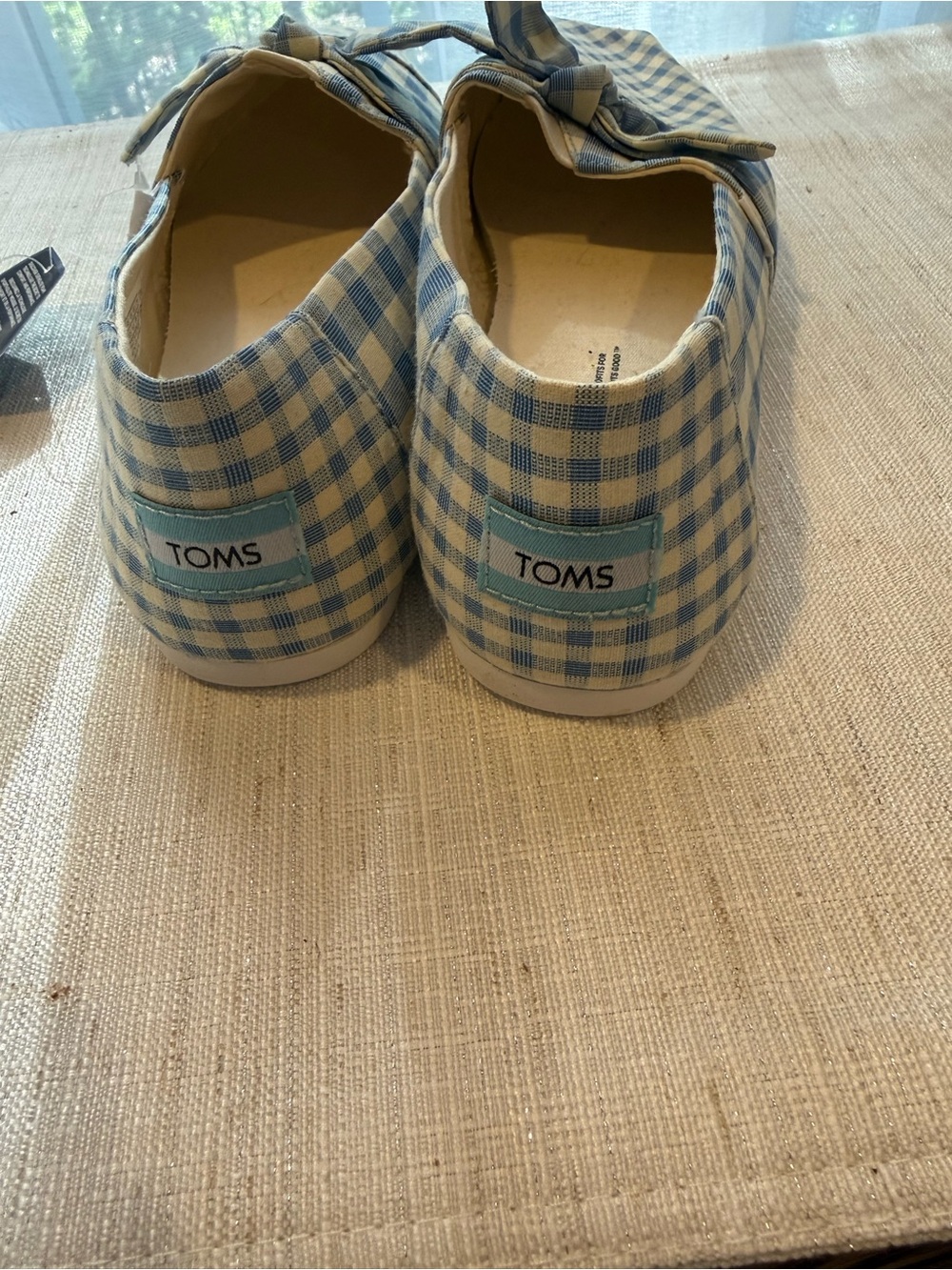 TOMS Alpargata Blue Gingham Check Shoes Size 8.5 NWT - Picture 6 of 7